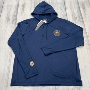 NWT Surf Pendleton Hooded Sun Tee Large Logo Blue Rash Guard UFP 50 Beach Mens